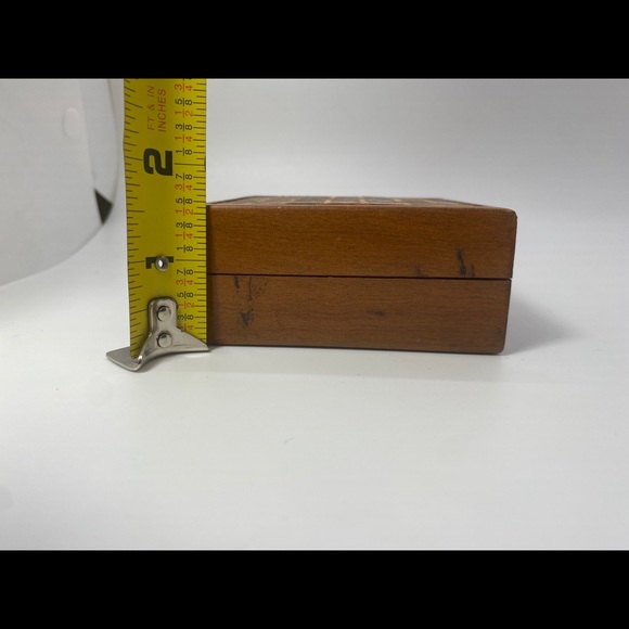 Vintage burl walnut wood trinket 3,5 inch by 3,5 inch #337 - Picture 3 of 6